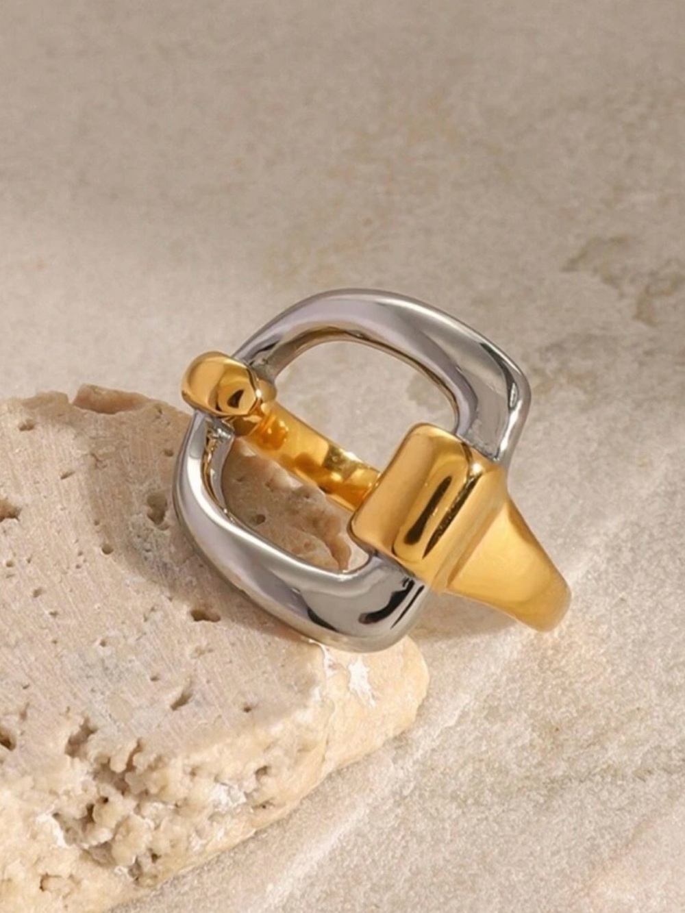 New Revolve 2Tone Bit Ring ~ Vintage Horse Bit Vibes ~ Statement Ring - Picture 5 of 14